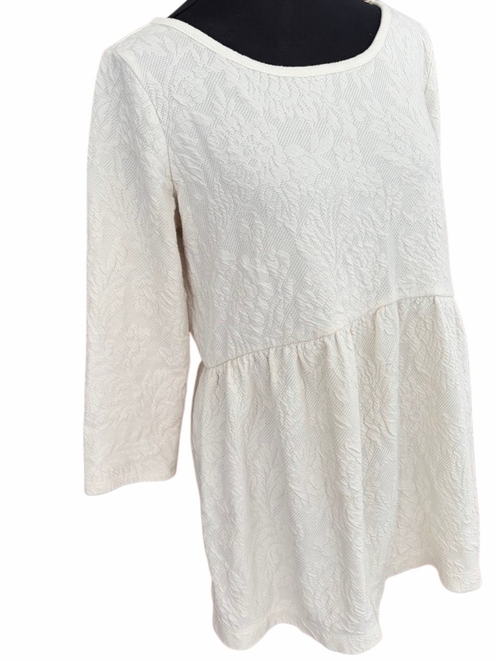 A Pea In The Pod ivory jacquard Empire-waist peplum top size Small. - Picture 7 of 8